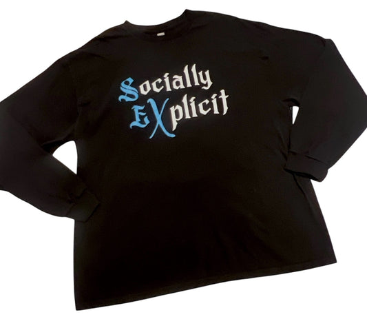 Blue Brand Logo! SociallyEXplicit 🔥🔥🔥🔥Long Sleeve T