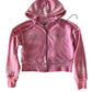 Brand New Socially EXplicit pink zip up hoodie ONE OF A KIND WEARABLE ART! One available