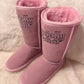 Pink Suede Ugg Boots Pre-Order Limited Socially EXplicit Customizable Decor & Wording “Flaunt your personality” (Drops December 2024/January2025)